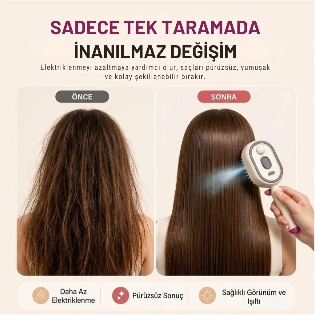 Birellia Buharlı Masaj Tarağı
